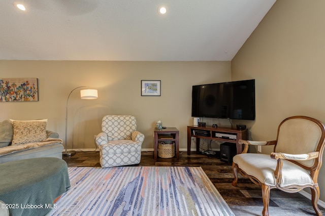 8609 Kenosha Dr, Lubbock, TX 79423 - living area with baseboards, wood finished floors, and recessed lighting