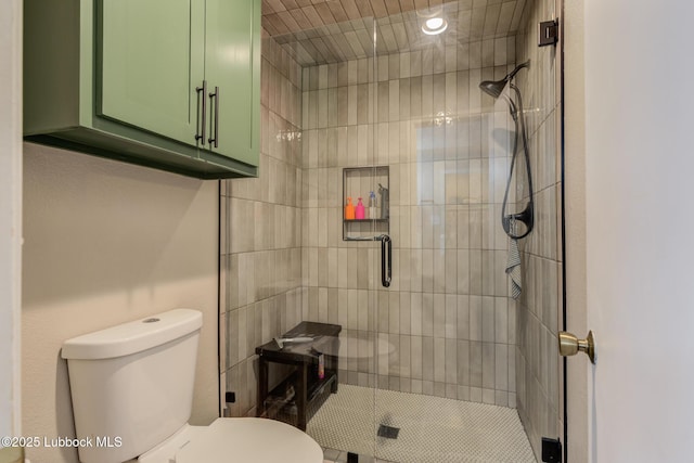 8609 Kenosha Dr, Lubbock, TX 79423 - bathroom with toilet and a shower stall