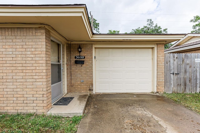 view of garage