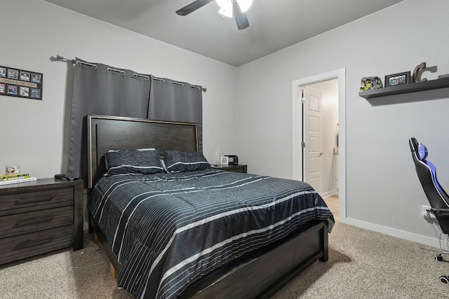 bedroom featuring ceiling fan