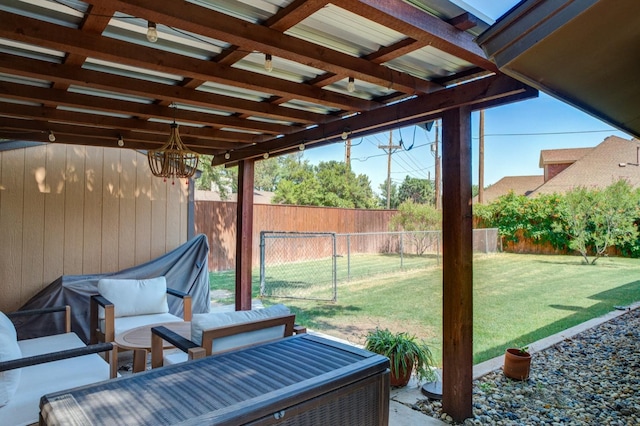 view of patio / terrace featuring an outdoor hangout area