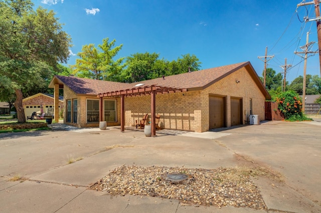 exterior space with a garage