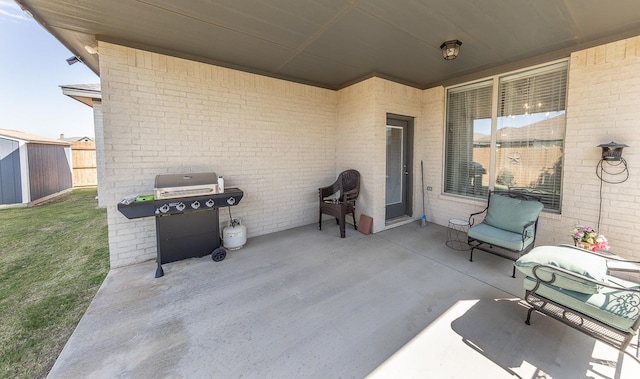 view of patio featuring grilling area