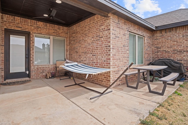3615 121st St, Lubbock, TX 79423 - view of patio / terrace with ceiling fan and a grill