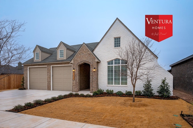 view of front of house with a garage