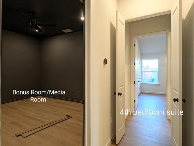 hall featuring light hardwood / wood-style floors