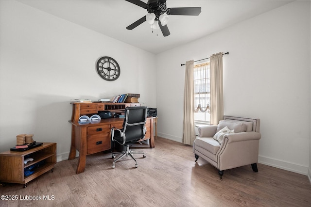 5522 Lehigh St, Lubbock, TX 79416 - office featuring wood finished floors and ceiling fan