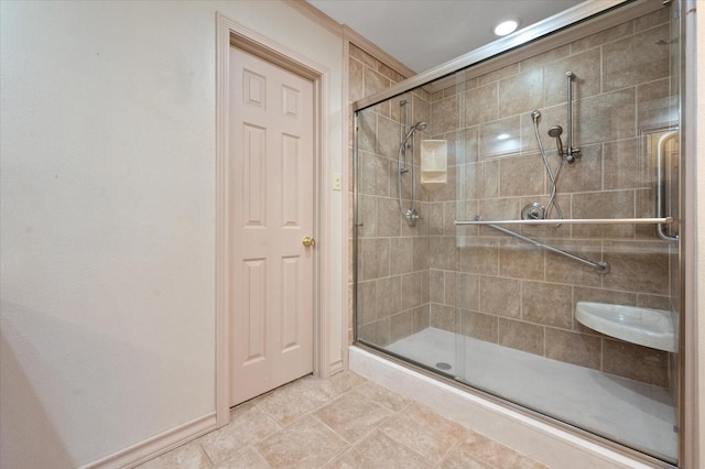 bathroom with walk in shower