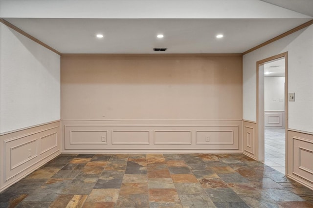 interior space with ornamental molding