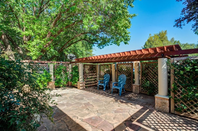 view of patio with a pergola