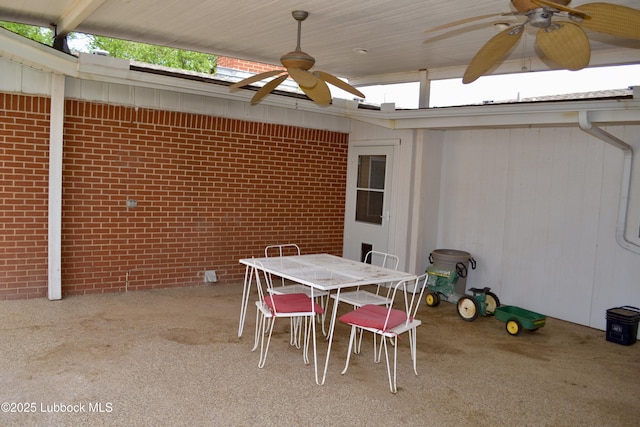 200 Crescent Dr, Littlefield, TX 79339 - view of patio with outdoor dining area and a ceiling fan
