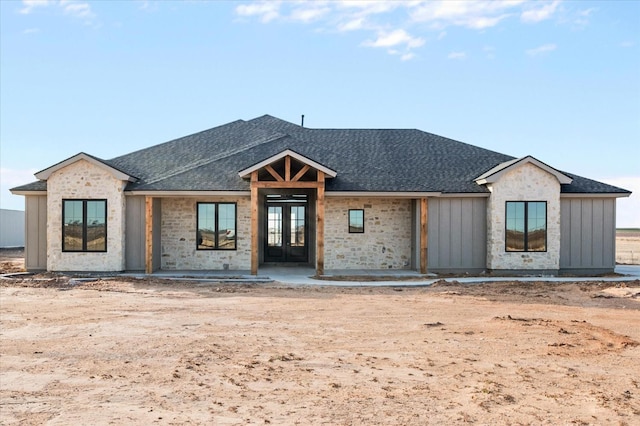 view of front of house with french doors