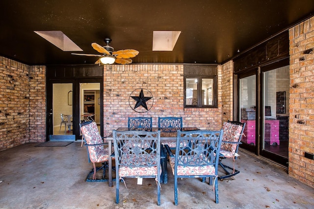 view of patio with ceiling fan