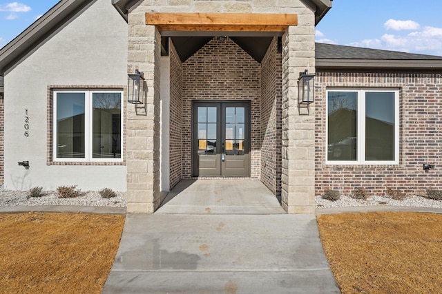 doorway to property with french doors