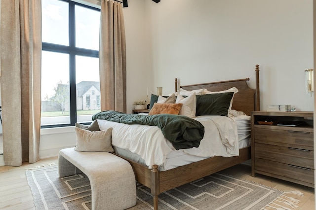 bedroom featuring light hardwood / wood-style flooring