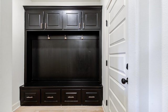 mudroom featuring light hardwood / wood-style flooring