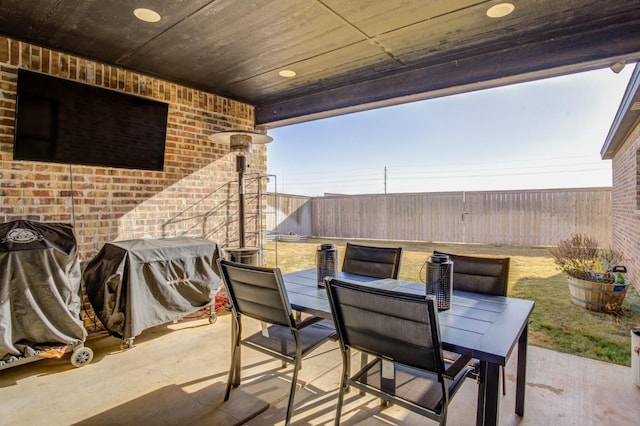 view of patio with grilling area