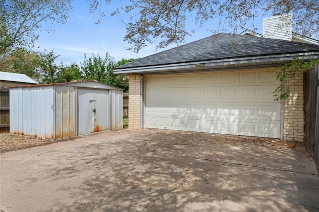 view of garage