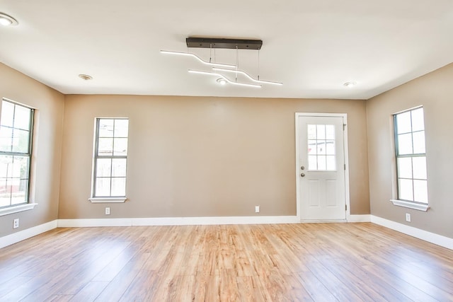 empty room featuring light wood-type flooring