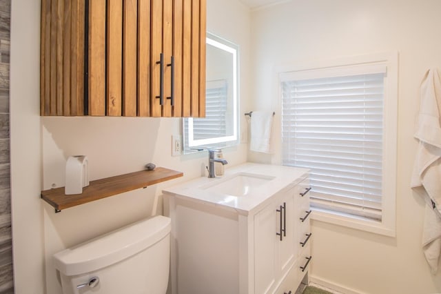 bathroom with vanity and toilet