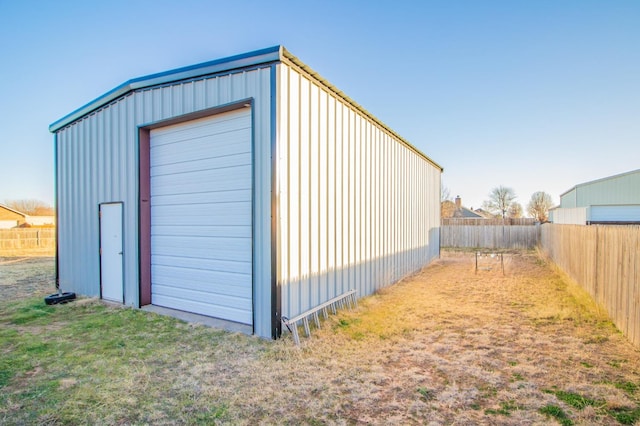 view of outdoor structure with a garage