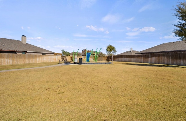 view of yard featuring a playground