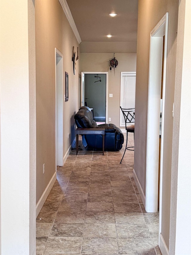 corridor with ornamental molding