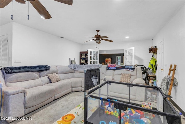 110 E 18th St, Littlefield, TX 79339 - living area with a ceiling fan and recessed lighting
