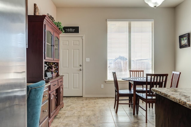 view of tiled dining space