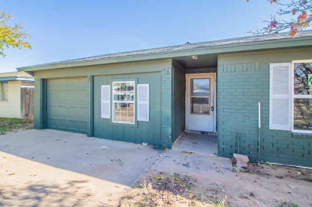 view of garage