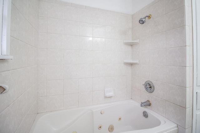 full bathroom with a combined bath / shower with jetted tub