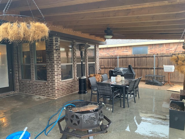 view of patio / terrace with ceiling fan