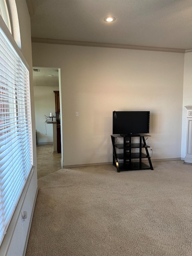 interior space featuring ornamental molding