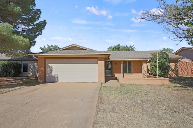 single story home with a garage