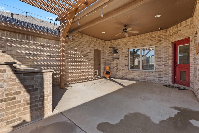 view of patio / terrace with ceiling fan