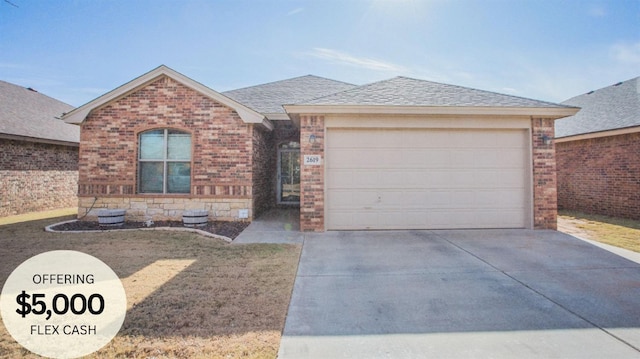 view of front of house with a garage