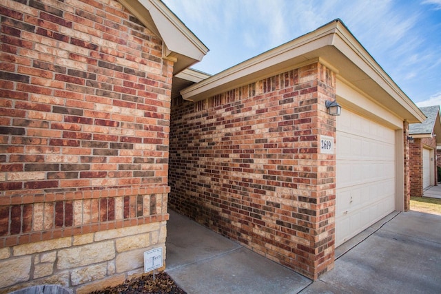 property entrance with a garage