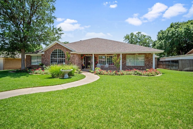 ranch-style house with a front yard