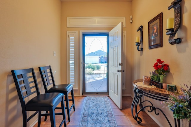 view of tiled foyer