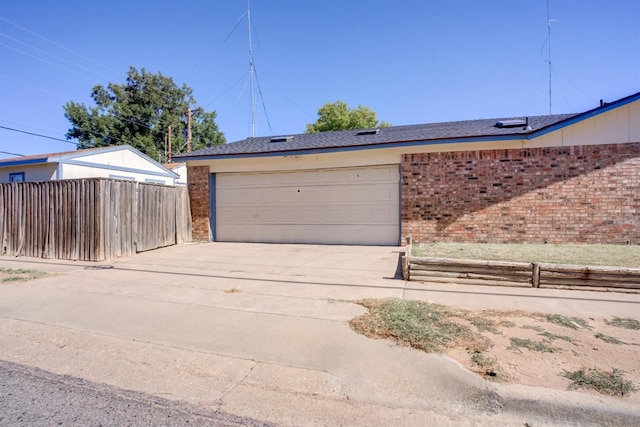 view of garage