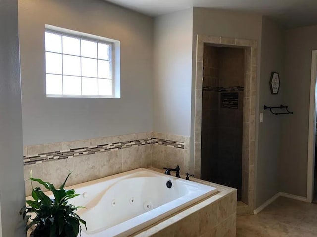 bathroom with plus walk in shower