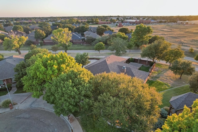 view of aerial view at dusk