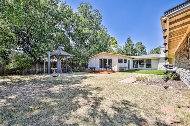 view of yard with a gazebo