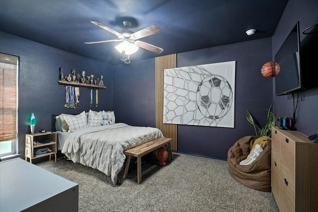 7502 103rd St, Lubbock, TX 79424 - bedroom with carpet floors and ceiling fan