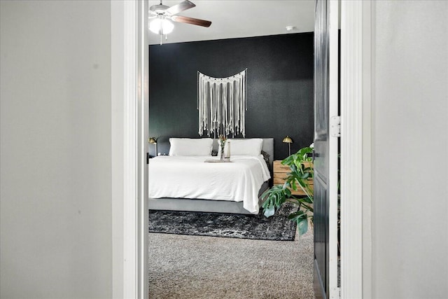7502 103rd St, Lubbock, TX 79424 - carpeted bedroom with a ceiling fan