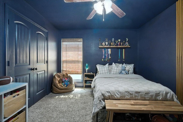 7502 103rd St, Lubbock, TX 79424 - bedroom with carpet and ceiling fan
