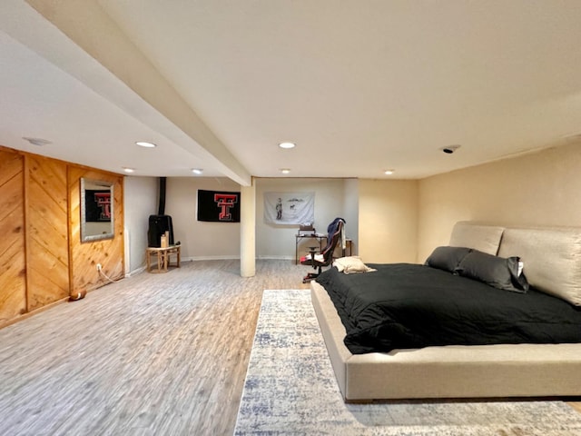 bedroom featuring wood-type flooring