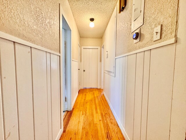 hallway with wood-type flooring