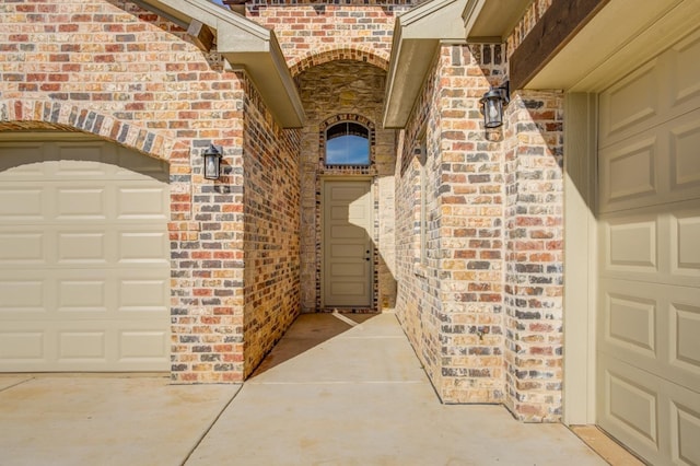 property entrance featuring a garage