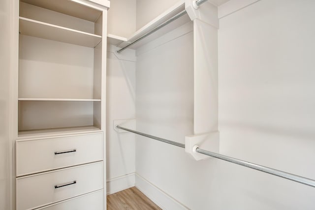 spacious closet with light wood-type flooring